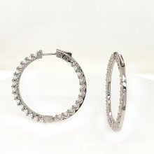 Hot Sale Korea Fashion Jewelry Wholesale Cubic Zirconia Hoop Earring for Girl